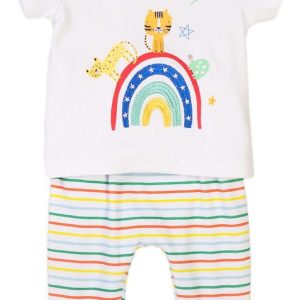 Kojenecký set – tričko a tepláky, Minoti, Smiling 1, bílá – 74/80 | 9-12m