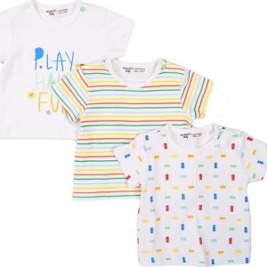 Tričko kojenecké s krátkým rukávem 3pack, Minoti, Smiling 4, bílá – 74/80 | 9-12m