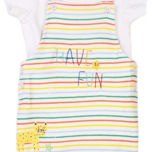 Kojenecky set – body a kraťasy, Minoti, Smiling 7, bílá – 74/80 | 9-12m