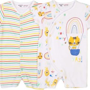 Kojenecký overal letní 2pack, Minoti, Smiling 11, bílá – 56/62 | 0-3m