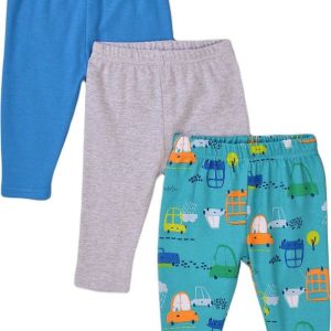 Kalhoty kojenecké 3pack, Minoti, Transport 9, modrá – 62/68 | 3-6m