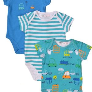 Body kojenecké 3pack, Minoti, Transport 10, modrá – 56/62 | 0-3m