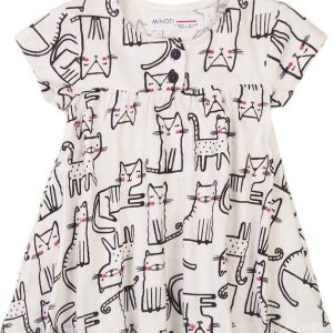Šaty dívčí, Minoti, Purrfect 4, bílá – 86/92 | 18-24m