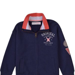 Mikina chlapecká se stojáčkem, celopropínací, Minoti, Resort 1, modrá – 98/104 | 3/4let