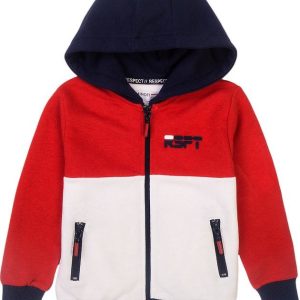 Mikina chlapecká s kapucí celopropínací, Minoti, Rspt 4, červená – 98/104 | 3/4let