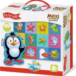 Far Far Land Maxi Puzzle mořská zvířátka 24 dílků 61×47 cm, W022263