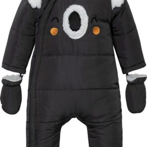 Kombinéza kojenecká zimní podšitá chlupem, Minoti, Peek 3, černá – 74/80 | 9-12m