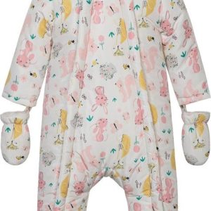 Kombinéza kojenecká zimní podšitá chlupem, Minoti, Butterfly 3, růžová – 74/80 | 9-12m