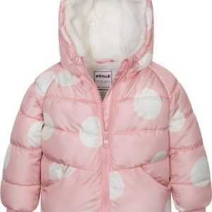 Bunda dívčí Puffa podšitá chlupem, Minoti, Pops 2, růžová – 92/98 | 2/3let