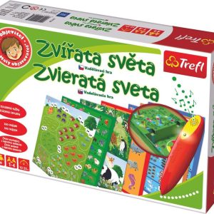 Malý objevitel Zvířata světa + kouzelná tužka edukační společenská hra v krabici 33x23x6cm, Trefl, W84546