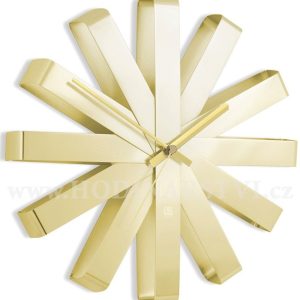 Czech Nástěnné hodiny Umbra RIBBON 30 cm mosazné