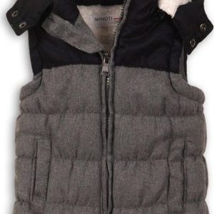 Vesta chlapecká zimní prošívaná s kapucí, Minoti, KID 7, šedá – 68/80 | 6-12m