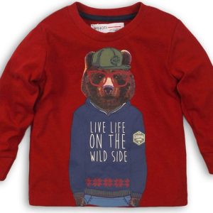 Tričko chlapecké s dlouhým rukávem, Minoti, GREAT 9, červená – 68/80 | 6-12m