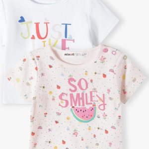 Tričko kojenecké s krátkým rukávem 2pack, Minoti, tulip 2, Holka – 80/86 | 12-18m