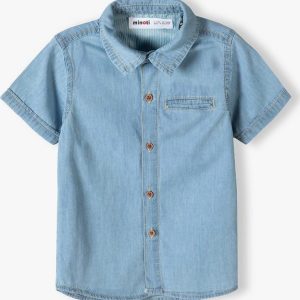 Košile chlapecká džínová a krátkým rukávem, Minoti, horizon 7, Kluk – 98/104 | 3/4let
