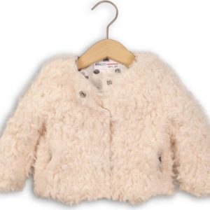 Svetr dívčí chlupatý celopropínací, Minoti, SHADES 2, bílá – 92/98 | 2/3let