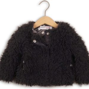 Svetr dívčí chlupatý celopropínací, Minoti, SHADES 2, tmavě šedá – 98/104 | 3/4let