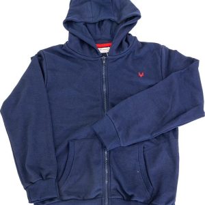 Mikina chlapecká s kapucí celopropínací, Minoti, 9ZIPEMB 1, modrá – 98/104 | 3/4let