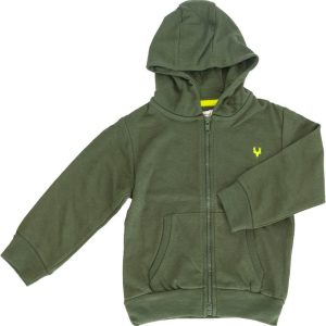 Mikina chlapecká s kapucí celopropínací, Minoti, 9ZIPEMB 4, khaki – 98/104 | 3/4let