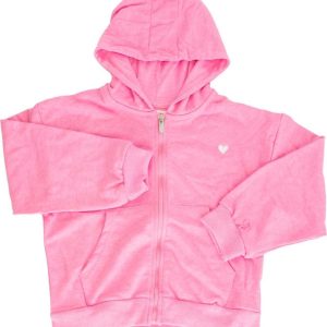 Mikina divčí s kapucí celopropínací, Minoti, 10ZIPEMB 5, růžová – 158/164 | 13/14let