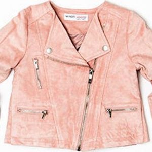Bunda dívčí koženková do pasu, Minoti, ROSEWOOD 1, růžová – 104/110 | 4/5let