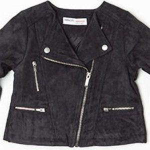 Bunda dívčí koženková do pasu, Minoti, ROSEWOOD 1, šedá – 98/104 | 3/4let