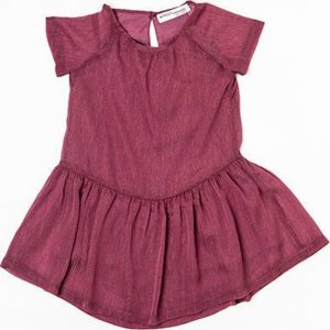 Šatý dívčí s krátkým rukávem, řasená sukně, Minoti, ROSEWOOD 6, červená – 152/158 | 12/13let