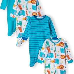 Overal kojenecký 4pack, Minoti, 15mbaby 2, modrá – 68/74 | 6-9m