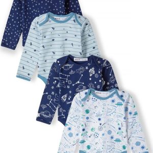 Body kojenecké 4pack, Minoti, 15mbaby 8, modrá – 68/74 | 6-9m