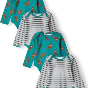 Body kojenecké 4pack, Minoti, 15mbaby 9, modrá – 80/86 | 12-18m