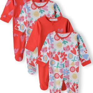 Overal kojenecký 4pack, Minoti, 16mbaby 3, holka – 80/86 | 12-18m