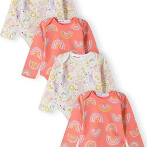 Body kojenecké 4pack, Minoti, 16mbabay 9, růžová – 80/86 | 12-18m