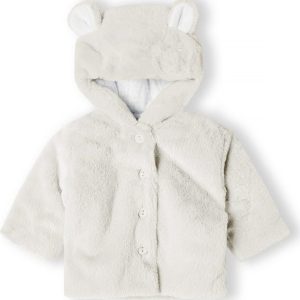 Kabátek kojenecký chlupatý s podšívkou, Minoti, babyprem 26, béžová – 80/86 | 12-18m