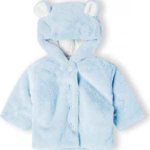 Kabátek kojenecký chlupatý s podšívkou, Minoti, babyprem 28, modrá – 80/86 | 12-18m