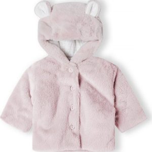 Kabátek kojenecký chlupatý s podšívkou, Minoti, babyprem 29, růžová – 80/86 | 12-18m