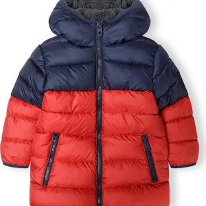 Bunda zimní chlapecká Puffa s chlupatou podšívkou, Minoti, 15coat 27, červená – 92/98 | 2/3let