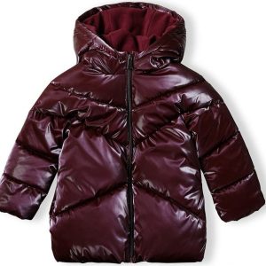 Kabát dívčí prošívaný Puffa s chlupatou podšívkou, Minoti, 16coat 23, fialová – 98/104 | 3/4let