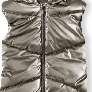 Vesta dívčí prošívaná Puffa s chlupatou podšívkou, Minoti, 16gilet 2, béžová – 98/104 | 3/4let