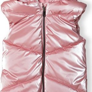 Vesta dívčí prošívaná Puffa s chlupatou podšívkou, Minoti, 16gilet 3, růžová – 98/104 | 3/4let