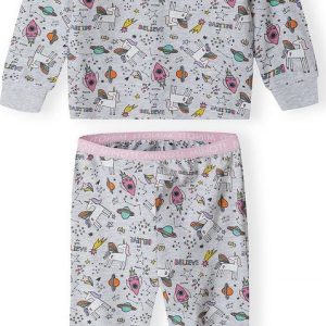 Pyžamo dívčí, Minoti, 16pj 2, šedá – 98/104 | 3/4let