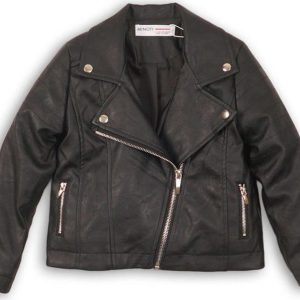 Bunda dívčí koženková do pasu, Minoti, REDRUM 9, černá – 104/110 | 4/5let