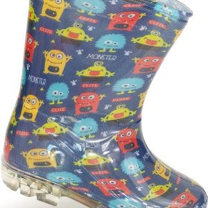 chlapecké holínky PVC – potisk monsters, Pidilidi, PL0040-04, modrá – 35