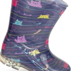 dívčí holínky PVC – potisk kočičky, Pidilidi, PL0041-04, modrá – 35