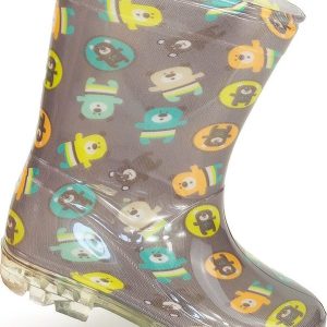 dětské holínky PVC – potisk zvířátka, Pidilidi, PL0042-18, hnědá – 30