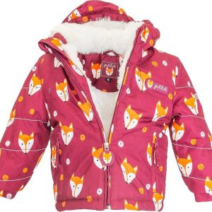 bunda zimní dívčí s kožíškem, Pidilidi, PD1143-16, vínová – 98 | 3roky