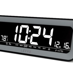 Černý digitální budík LAVVU SMART do sítě s rádiem LAD4010