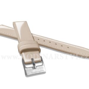 Béžový kožený řemínek s vysokým leskem MINET GLAMOUR MSOUC18