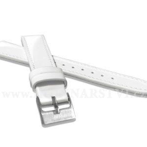 Bílý kožený řemínek s vysokým leskem MINET GLAMOUR MSOUW16