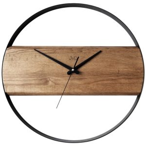 JVD NS22008.78 – Dřevěné hodiny s kovovou obručí