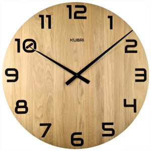 KUBRi 0190 – Obrovské dubové hodiny s vynikající čitelností o průměru 80 cm